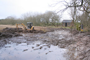 Picture of clearance work at Drumore Pond, December 2009, 22KB